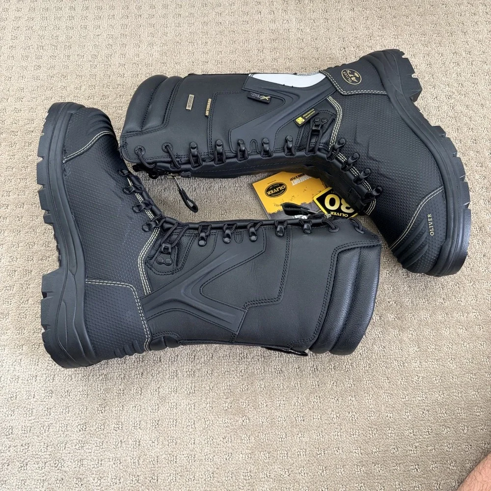 Oliver by Honeywell 65 Series 10 in Lace-Up Steel Toe Boots in Black Men US 11